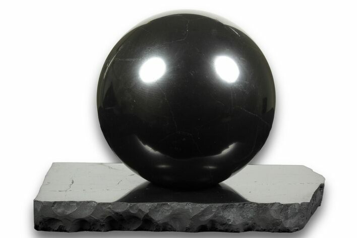 Polished Shungite Sphere With Base #243452